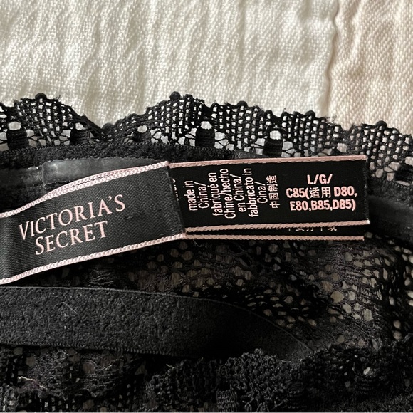 NWOT Victoria’s Secret Lace Strapless Bandeau Bralette in Black - Size Large - Picture 5 of 5